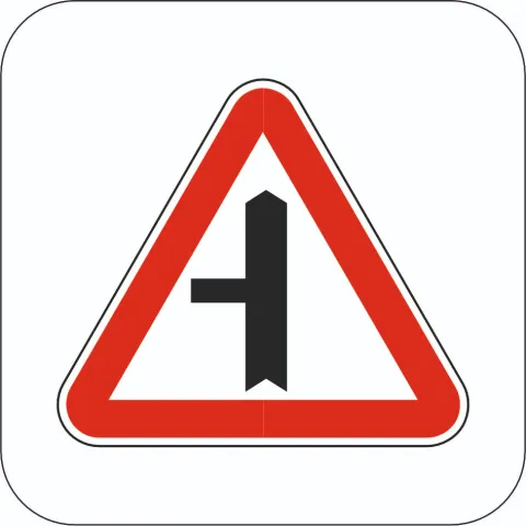 Примыкание второстепенной дороги - Знак 1.23.1, 1.23.2, 1.23.3, 1.23.4