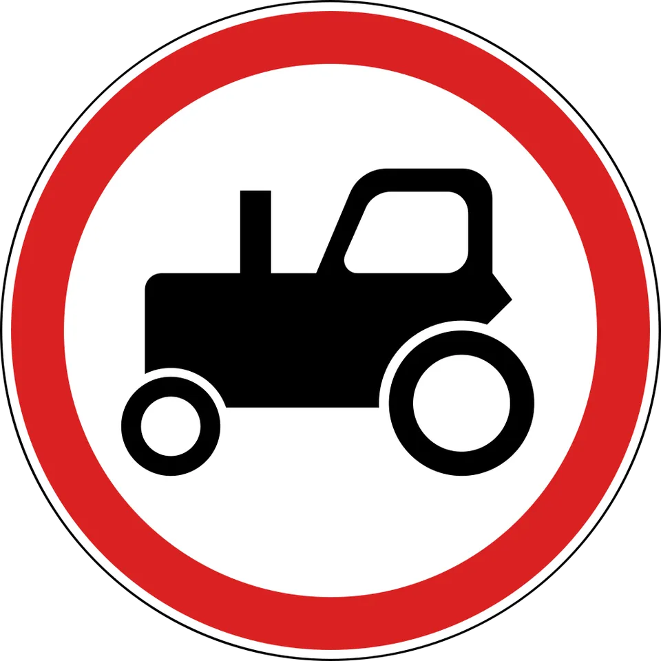 No tractors - Sign 3.5