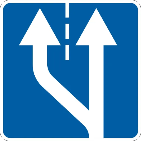 Початок додаткової смуги руху - Знак 5.20.1, 5.20.2
