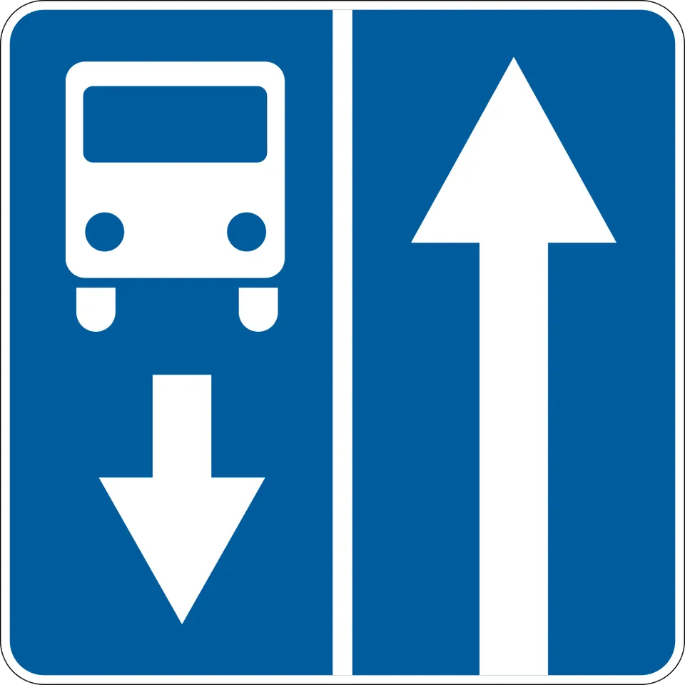 Road with a bus lane - Sign 5.8